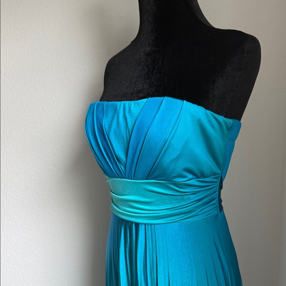 Speechless Strapless Teal Maxi Dress - Picture 8 of 16